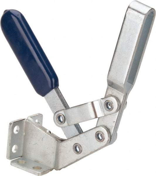 Gibraltar - 375 Lb Holding Capacity, Vertical Handle, Manual Hold Down Toggle Clamp - 60° Handle Movement, 185° Bar Opening, U-Bar, Flanged Base, Carbon Steel - Makers Industrial Supply