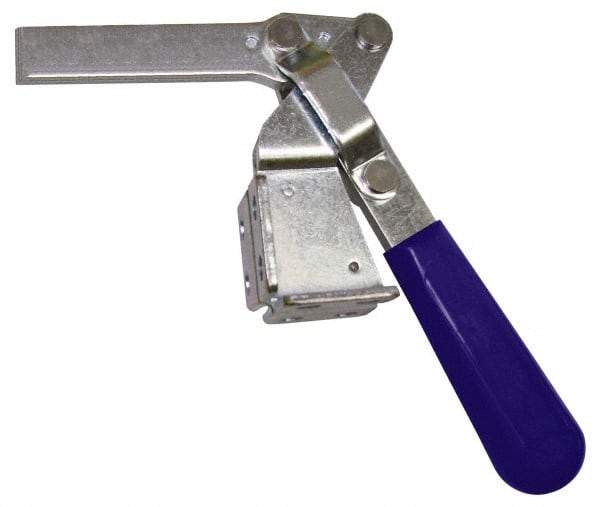 Gibraltar - 375 Lb Holding Capacity, Vertical Handle, Manual Hold Down Toggle Clamp - 60° Handle Movement, 185° Bar Opening, Solid Bar, Flanged Base, Carbon Steel - Makers Industrial Supply