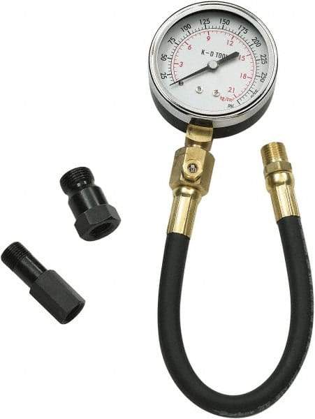 GearWrench - 3 Piece Engine Compression Test Kit - 300 Max Pressure, 0 to 300 PSI (0 to 21 Kg/cm2) Scale - Makers Industrial Supply