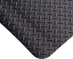 PRO-SAFE - 2' Long x 4' Wide, Dry Environment, Anti-Fatigue Matting - Black, Vinyl with Vinyl Sponge Base, Beveled on 4 Sides - Makers Industrial Supply