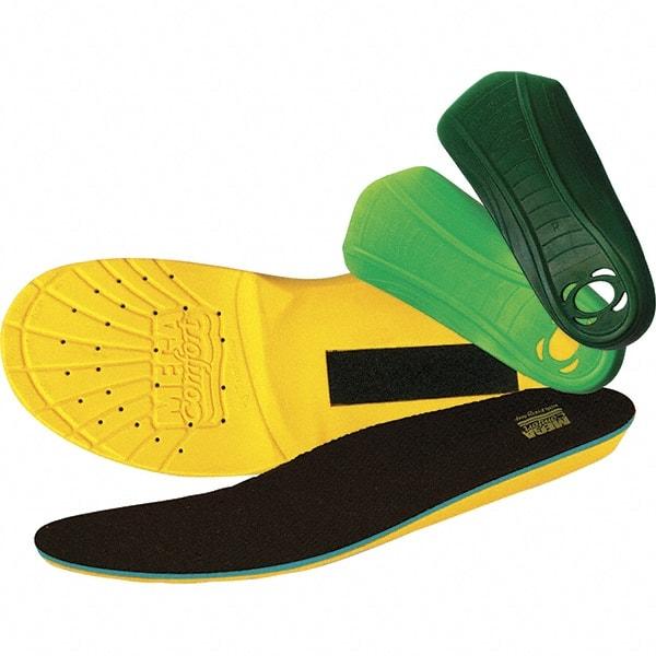 MEGAComfort - 6 to 7 Men's (8 to 9 Women's) Memory Foam & Plastic Arch Support Insoles - Full Length Soles - Makers Industrial Supply