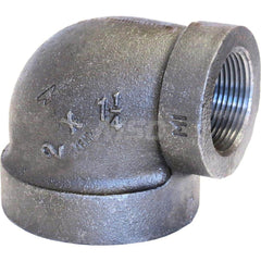 Black 90 ° Elbow: 3/4 x 1/2″, 300 psi, Threaded Malleable Iron, Galvanized Finish, Class 300