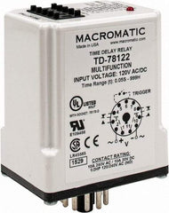 Macromatic - 11 Pin, 999 hr Delay, Multiple Range DPDT Time Delay Relay - 10 Contact Amp, 120 VAC/VDC, Pushbutton Thumbwheel - Makers Industrial Supply