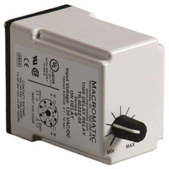 Macromatic - 8 Pin, Multiple Range DPDT Time Delay Relay - 10 Contact Amp, 240 VAC, Knob - Makers Industrial Supply