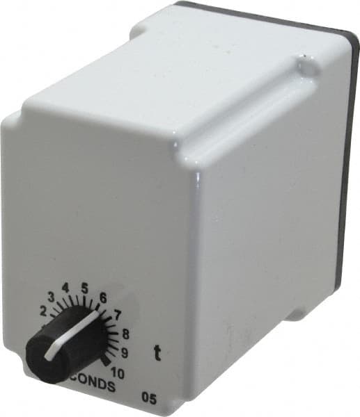 Macromatic - 8 Pin, Multiple Range DPDT Time Delay Relay - 10 Contact Amp, 120 VAC/VDC, Knob - Makers Industrial Supply