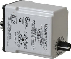 Macromatic - 8 Pin, Multiple Range DPDT Time Delay Relay - 10 Contact Amp, 120 VAC/VDC, Knob - Makers Industrial Supply