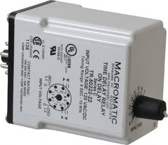 Macromatic - 8 Pin, 10 min Delay, Multiple Range DPDT Time Delay Relay - 10 Contact Amp, 120 VAC/VDC, Knob - Makers Industrial Supply