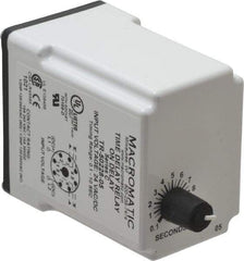 Macromatic - 8 Pin, Multiple Range DPDT Time Delay Relay - 10 Contact Amp, 24 VAC/VDC, Knob - Makers Industrial Supply