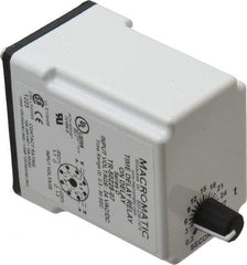 Macromatic - 8 Pin, Multiple Range DPDT Time Delay Relay - 10 Contact Amp, 24 VAC/VDC, Knob - Makers Industrial Supply