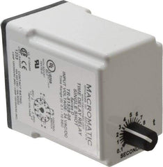 Macromatic - 11 Pin, Multiple Range DPDT Time Delay Relay - 10 Contact Amp, 24 VAC/VDC, Knob - Makers Industrial Supply