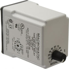 Macromatic - 11 Pin, Multiple Range DPDT Time Delay Relay - 10 Contact Amp, 120 VAC/VDC, Knob - Makers Industrial Supply