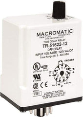 Macromatic - 11 Pin, Multiple Range DPDT Time Delay Relay - 10 Contact Amp, 120 VAC/VDC, Knob - Makers Industrial Supply