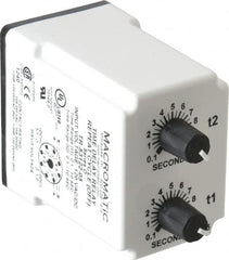 Macromatic - 8 Pin, Multiple Range DPDT Time Delay Relay - 10 Contact Amp, 120 VAC/VDC, Knob - Makers Industrial Supply