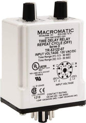 Macromatic - 8 Pin, Multiple Range DPDT Time Delay Relay - 10 Contact Amp, 120 VAC/VDC, Knob - Makers Industrial Supply