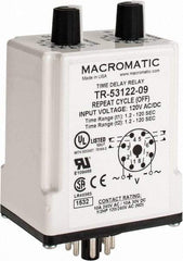 Macromatic - 8 Pin, Multiple Range DPDT Time Delay Relay - 10 Contact Amp, 120 VAC/VDC, Knob - Makers Industrial Supply