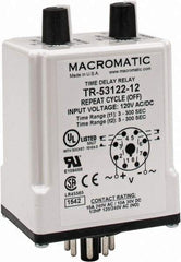 Macromatic - 8 Pin, Multiple Range DPDT Time Delay Relay - 10 Contact Amp, 120 VAC/VDC, Knob - Makers Industrial Supply