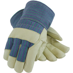 ‎78-3927/L Insulated Leather Palm - Top Grain Pigskin - Thinsulate Lining - Bl./Green Fabric Back - SC - Exact Industrial Supply