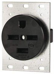 Cooper Wiring Devices - 250 VAC, 30 Amp, 15-30R NEMA Configuration, Black, Industrial Grade, Self Grounding Single Receptacle - 1 Phase, 3 Poles, 4 Wire, Flush Mount - Makers Industrial Supply