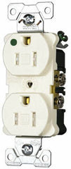 Cooper Wiring Devices - 125 VAC, 15 Amp, 5-15R NEMA Configuration, Brown, Hospital Grade, Self Grounding Duplex Receptacle - 1 Phase, 2 Poles, 3 Wire, Flush Mount, Tamper Resistant - Makers Industrial Supply