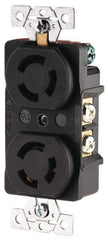 Cooper Wiring Devices - 250 VAC, 15 Amp, L6-15R NEMA, Receptacle - 2 Poles, 3 Wire, Female End, Black - Makers Industrial Supply