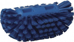 Vikan - 1-1/2" Bristle Length, Polyester Utility Scrub Brush - 5-1/2" Wide Head, 8" OAL, European Threaded Handle, Blue, Polypropylene Block - Makers Industrial Supply