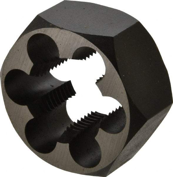 Cle-Line - 1-1/8 - 12 UNF Thread, 2" Hex, Hex Rethreading Die - Carbon Steel, 1" Thick, Series 0650 - Exact Industrial Supply