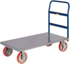 Little Giant - 3,600 Lb Capacity Steel Platform Truck - Steel Deck, 30" OAW, 60" Platform Length, Polyurethane Casters - Makers Industrial Supply