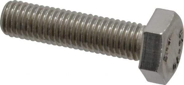 Value Collection - M10x1.50mm Metric Coarse, 40mm Length Under Head Hex Head Cap Screw - Fully Threaded, Grade 18-8 & Austenitic A2 Stainless Steel, Uncoated, 17mm Hex - Makers Industrial Supply