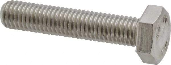 Value Collection - M10x1.50mm Metric Coarse, 50mm Length Under Head Hex Head Cap Screw - Fully Threaded, Grade 18-8 & Austenitic A2 Stainless Steel, Uncoated, 13mm Hex - Makers Industrial Supply