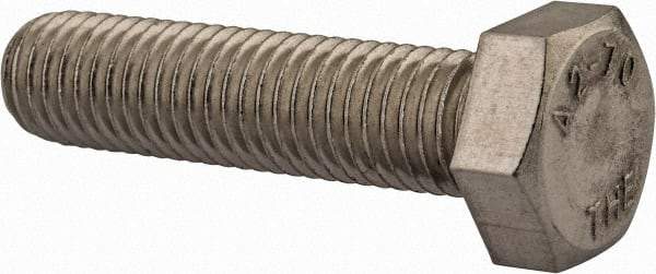 Value Collection - M12x1.75mm Metric Coarse, 50mm Length Under Head Hex Head Cap Screw - Fully Threaded, Grade 18-8 & Austenitic A2 Stainless Steel, Uncoated, 19mm Hex - Makers Industrial Supply