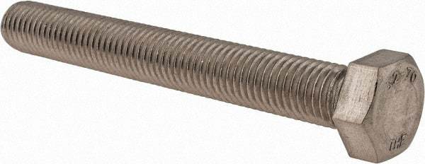 Value Collection - M18x2.50mm Metric Coarse, 140mm Length Under Head Hex Head Cap Screw - Fully Threaded, Grade 18-8 & Austenitic A2 Stainless Steel, Uncoated, 27mm Hex - Makers Industrial Supply