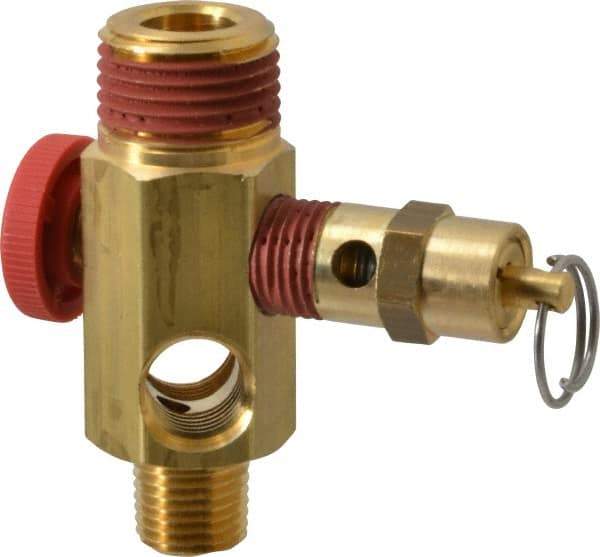 Midwest Control - 1/2" MNPT 150 psi Compressor Tank Manifold - For Use with Portable Air Tank, 1.88" Diam x 2.49" High - Makers Industrial Supply