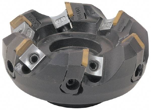 Tungaloy - 3.15" Cut Diam, 1" Arbor Hole, 0.157" Max Depth of Cut, 45° Indexable Chamfer & Angle Face Mill - 6 Inserts, SD..N42Z..N Insert, Right Hand Cut, 6 Flutes, Series TMD - Makers Industrial Supply