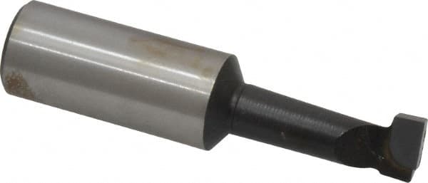 Made in USA - 7/16" Min Bore Diam, 1-1/8" Max Bore Depth, 5/8 Shank Diam, Boring Bar - Right Hand Cut, Carbide-Tipped, Bright Finish - Exact Industrial Supply