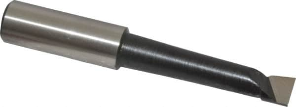 Made in USA - 3/8" Min Bore Diam, 1-7/8" Max Bore Depth, 1/2 Shank Diam, Boring Bar - Right Hand Cut, Cobalt, Bright Finish - Exact Industrial Supply