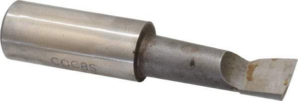 Made in USA - 1/2" Min Bore Diam, 1-1/2" Max Bore Depth, 5/8 Shank Diam, Boring Bar - Right Hand Cut, Cobalt, Bright Finish - Exact Industrial Supply