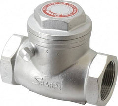 Sharpe Valves - 1-1/2" Stainless Steel Check Valve - FNPT x FNPT, 200 WOG - Makers Industrial Supply