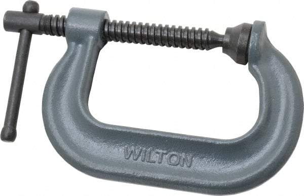 Wilton - Regular-Duty 3" Max Opening, 2-1/2" Throat Depth, Forged Steel Standard C-Clamp - 3,500 Lb Capacity, 0" Min Opening, Deep Throat - Makers Industrial Supply