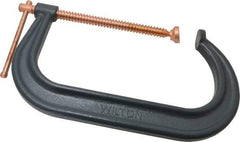 Wilton - Regular-Duty 10-1/8" Max Opening, 6" Throat Depth, Forged Steel Standard C-Clamp - 8,000 Lb Capacity, 2" Min Opening, Deep Throat - Makers Industrial Supply