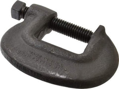 Wilton - Extra Heavy-Duty 1-3/8" Max Opening, 1-3/32" Throat Depth, Forged Steel Standard C-Clamp - 5,600 Lb Capacity, 0" Min Opening, Standard Throat Depth, Cold Drawn Steel Screw - Makers Industrial Supply