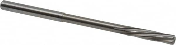 Magafor - 4.4mm Solid Carbide 6 Flute Chucking Reamer - Spiral Flute, 0.177" Straight Shank, 53/64" Flute Length, 3-5/32" OAL - Makers Industrial Supply