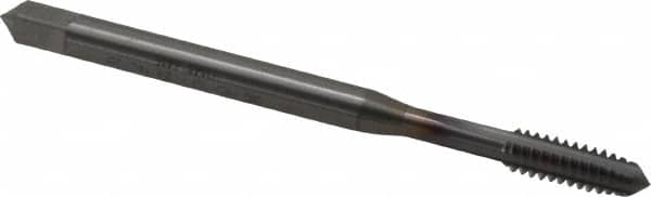 OSG - #10-24 UNC 2B 4 Flute TiCN Finish Solid Carbide Straight Flute Machine Tap - Modified Bottoming, Right Hand Thread, 70mm OAL, 7/8" Thread Length, Oversize - Exact Industrial Supply