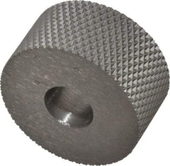 Made in USA - 3/4" Diam, 90° Tooth Angle, 30 TPI, Standard (Shape), Form Type High Speed Steel Female Diamond Knurl Wheel - 3/8" Face Width, 1/4" Hole, Circular Pitch, 30° Helix, Bright Finish, Series KP - Exact Industrial Supply