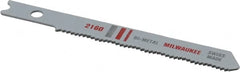 Milwaukee Tool - 2-3/4" Long, 24 Teeth per Inch, Bi-Metal Jig Saw Blade - Toothed Edge, 0.2813" Wide x 0.047" Thick, U-Shank - Makers Industrial Supply