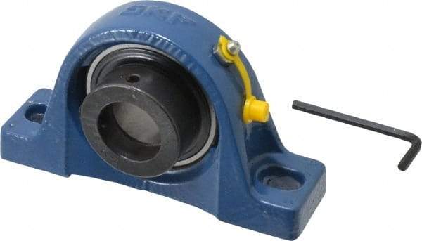 SKF - 1-1/4" ID, Ball Bearing Pillow Block - 1-1/4 Inch Shaft, - Makers Industrial Supply