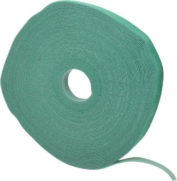 SpeedTech - 75' Long Green Nylon & Polyethylene Hook & Loop Strap - 50 Lb Tensile Strength - Makers Industrial Supply