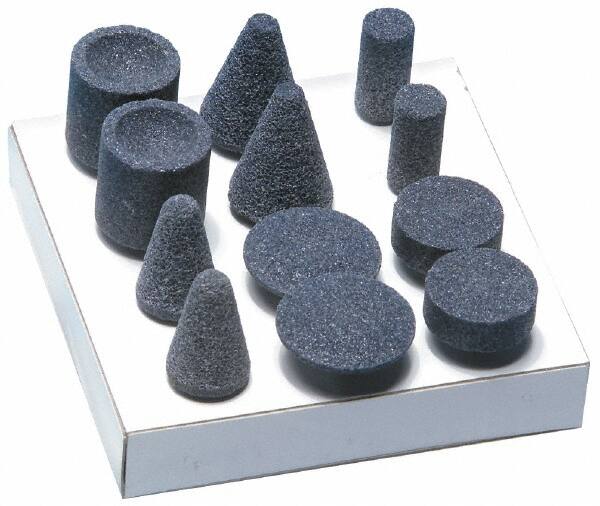 Grier Abrasives - 12 Piece Aluminum Oxide Vitrified Abrasive Point Set - Makers Industrial Supply