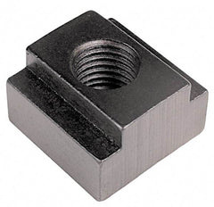 TE-CO - 5/16-18 Blind Tapped T Slot Nut - 7/16" Slot Width, 11/16 x 7/32" Base Width x Height, 7/8 x 1/2" OAL x Height - Makers Industrial Supply