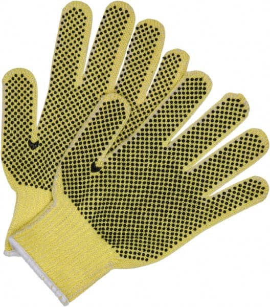 MCR Safety - Size L, ANSI Cut Lvl A2, Cut Resistant Gloves - Palm Coated, Yellow - Makers Industrial Supply