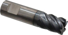 SGS - 3/4", 5 Flute, Single End, Solid Carbide, 0.06" Corner Radius End Mill - 3" OAL, 45° Helix, Right Hand Flute, 1" LOC, Right Hand Cut - Makers Industrial Supply